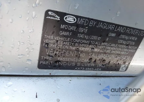 2019 Jaguar Xe 25T из США, поврежденный, VIN SAJAR4FX2KCP48404